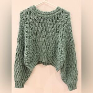 Chunky knit sea foam green sweater
